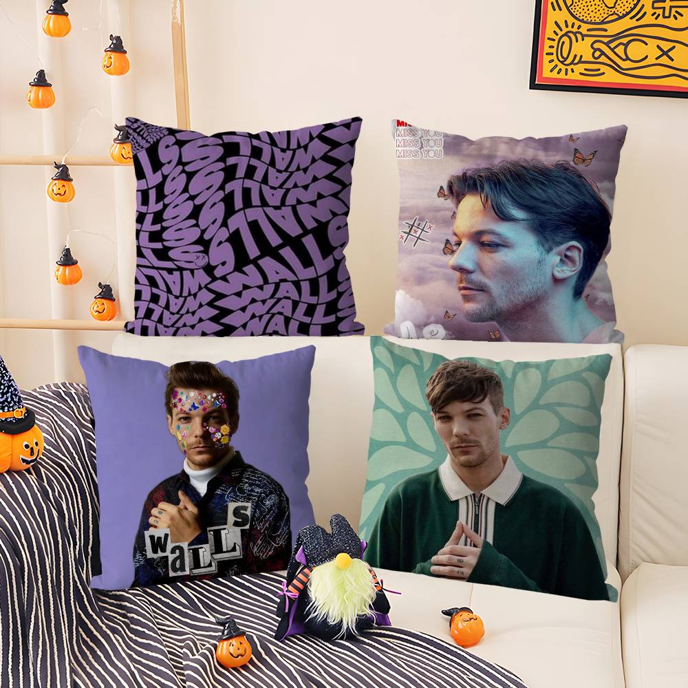 Louis Singer Tomlinsons Pillow Case Home Dorm Chair Back Short Plush Double-Sided Printing Office Nap Time Cushion Cover