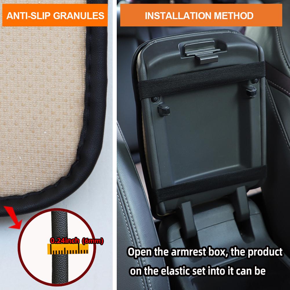 Universal Car Interior Center Console Armrest Pad PU Leather Auto Armrest Console Cover Box Mat Auto Armrests Storage Box Mats