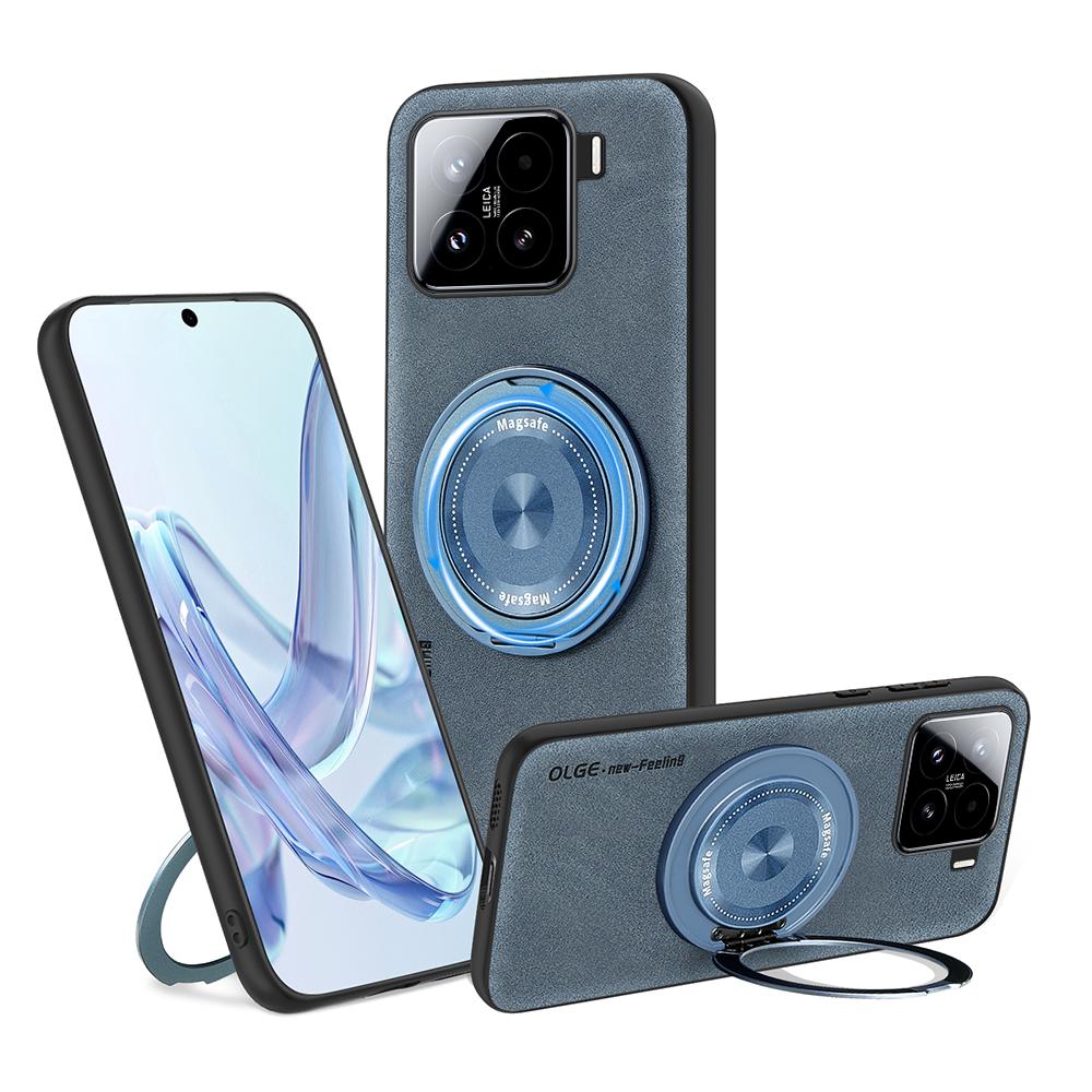 

Для Xiaomi 15 15 Pro Чехол из овчины с поворотным кронштейном, магнитный, с мягкими краями, противоударный, против отпечатков пальцев For Xiaomi 15 Pro