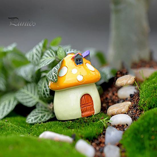 Resin Miniature Garden Ornament Waterproof Popular 3 Sizes Cute Mushroom Gardening Props for Home Decor