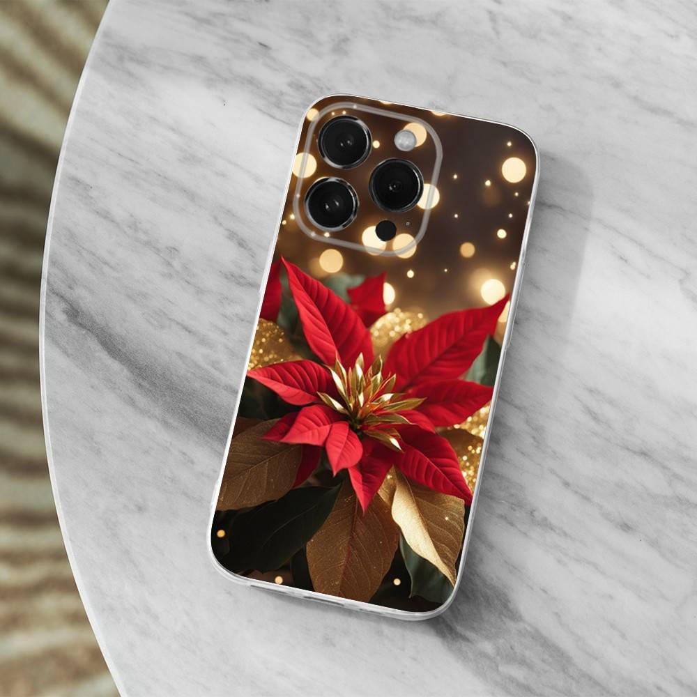 Christmas Art Decorations For iPhone 16,13,12,11,17,14,15,Pro,Max,Plus,X,XS,XR,SE,Mini Transparent Soft silicone Case