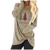 Women's Fashion Casual Long Sleeve Christmas Print Round Neck Top Blouse