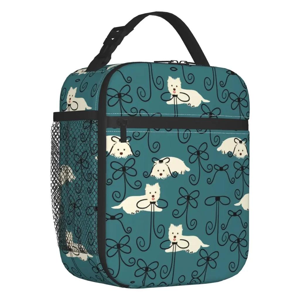 Cute West Highland White Terrier Dog Insulated Lunch Bag Leakproof Westie Puppy Cooler Thermal Lunch Box Office Picnic Travel