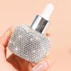 Refillable Glass Dropper Bottles Rhinestone Inlaid Perfume Container  Women