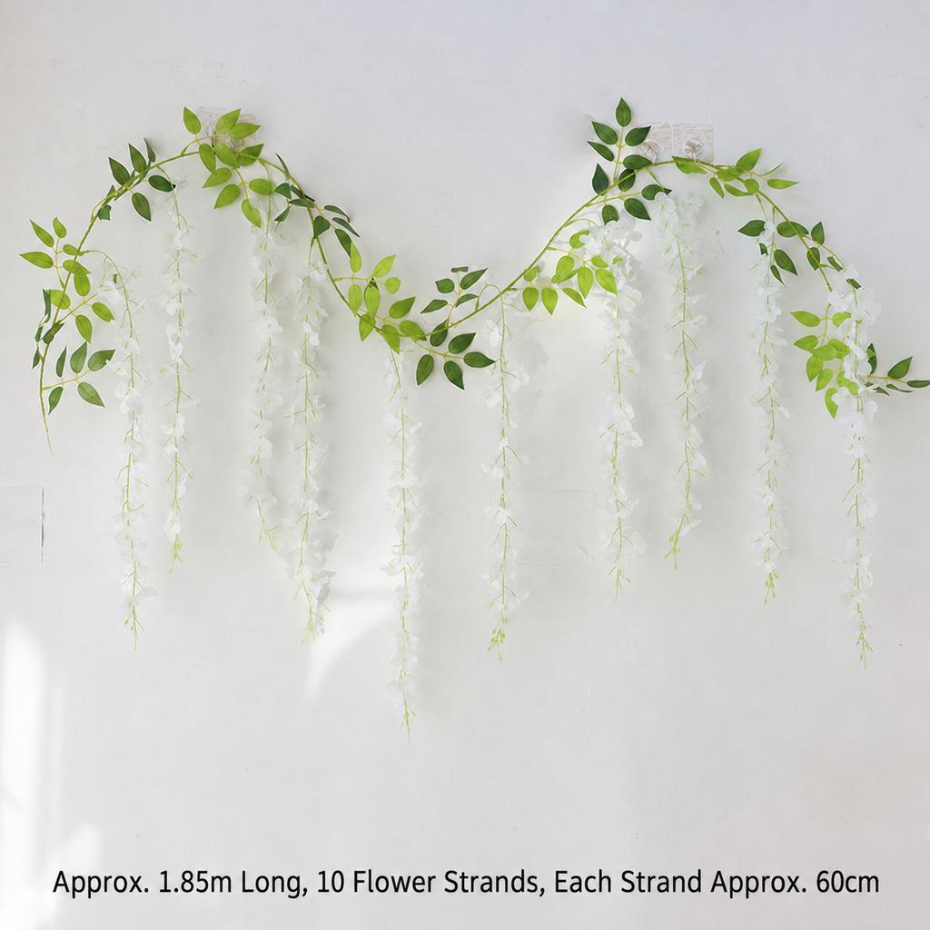 Faux Violet Blossom Trails Vintage Ceiling Backdrop Drooping Lavender Tendril Simple Synthetic Bush Twig Gorgeous Party Wreath