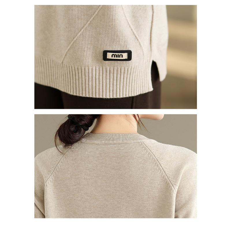 DIMANAF 2025 Autumn Winter Sweater Pullovers Tops  Women Casual Solid Cotton Knitted Tees Shirts Long Sleeve