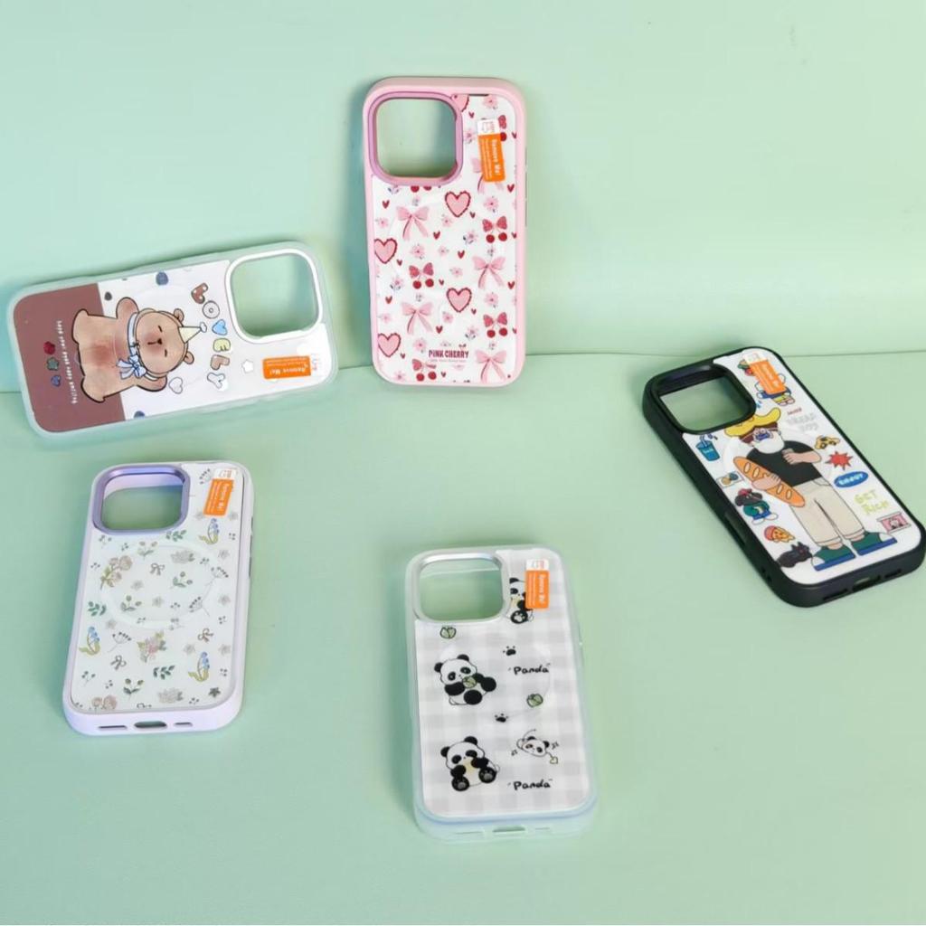 Drop-Proof Magnetic Phone Case for Apple Fun Zoo 16/17 - Adorable Acrylic Full Coverage