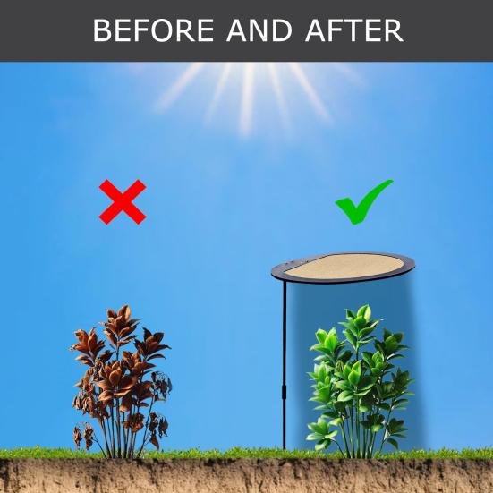 3Pcs Plant Umbrellas Adjustable Height Galvanized Steel Rods Breathable UV-Stable HDPE Mesh