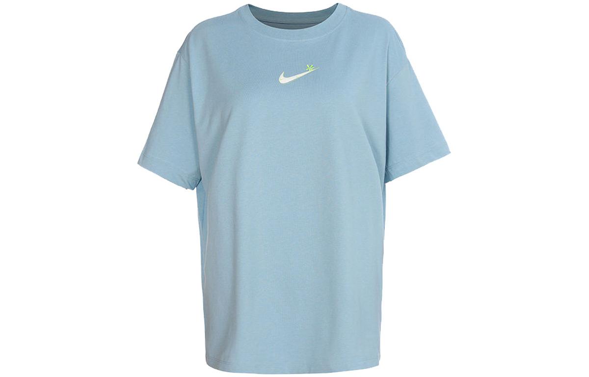 

Nike Drop Shoulder Sleeve T Shirt Women s Light Blue DR8998-494 M