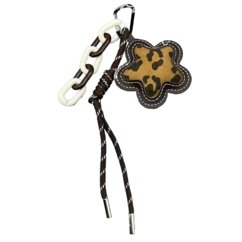 Подвеска-брелок для сумки с леопардовым принтом и цветами, брелок-подвеска, брелок с плетеной веревкой, украшения для рюкзака, кошелька, сумочки