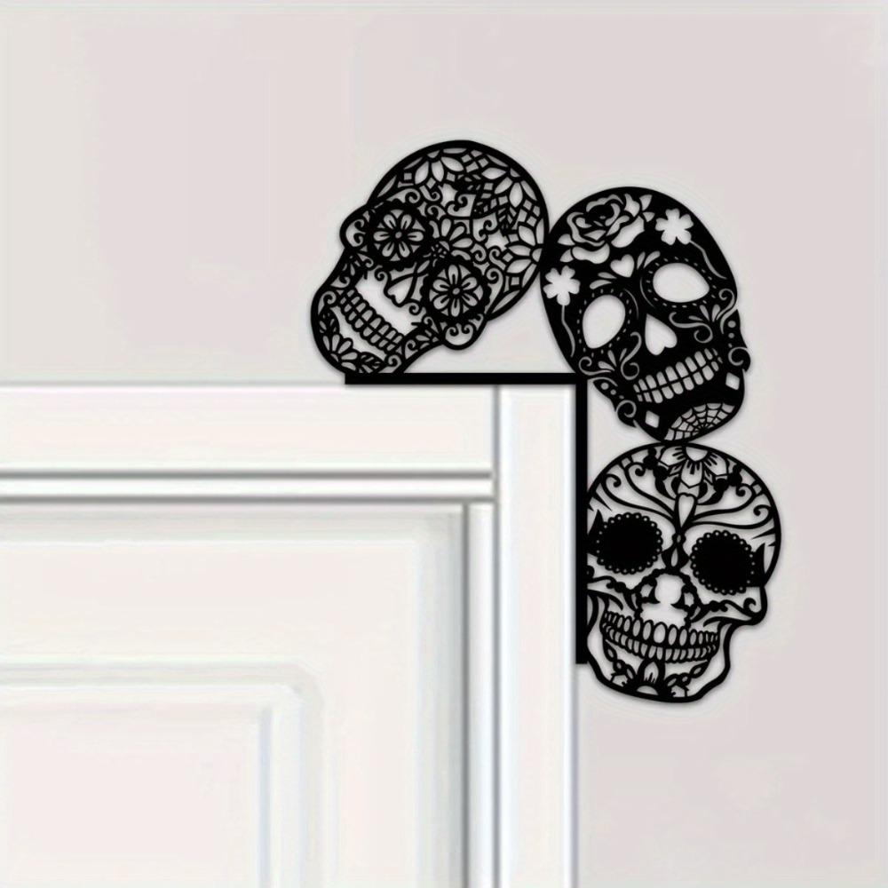 Wrought Iron Skeleton Wall Decor, Creative Hanging Art for Halloween, Spooky Party Decoration, Unique Metal Sculpture for Home