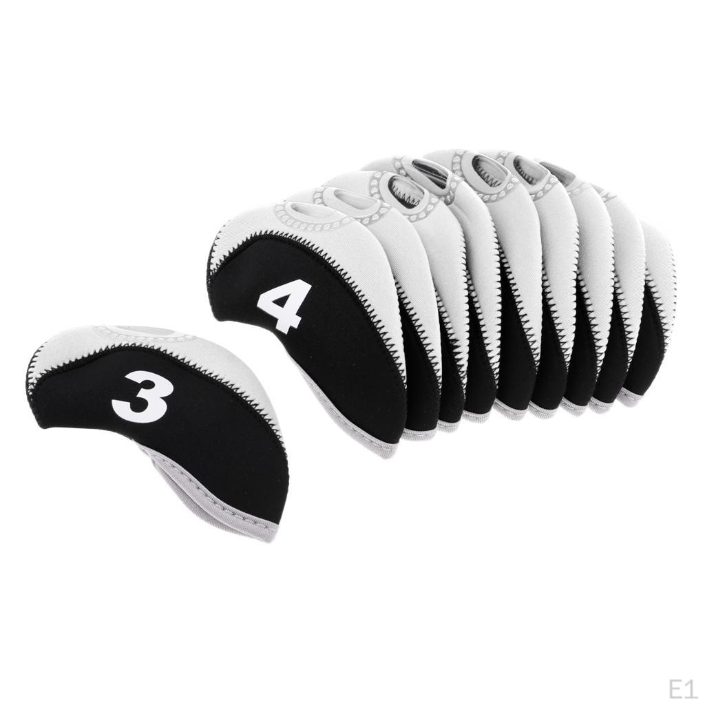 10pcs/pack Golf Club Head Cover Protective Headcover Visible Hole