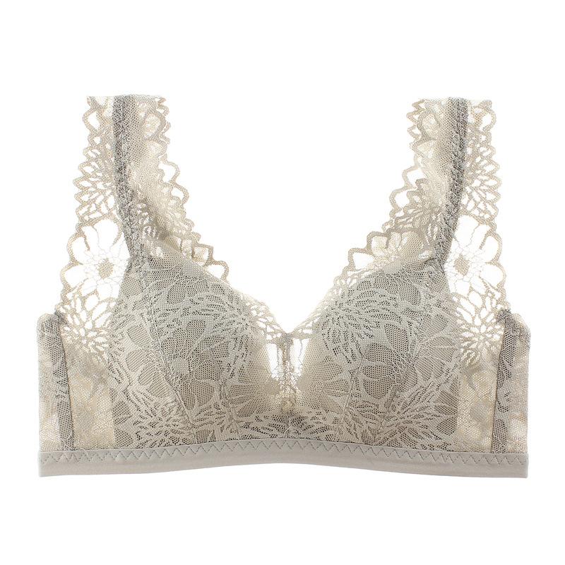 Manufacturer wholesale new vest lace bra without steel ring gathering small chest underwear comfortable thin cup