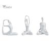 Contemporary Interior Accents 3Pcs Abstract Yoga Figure Sculpture Set, Hollow Dancer with Glossy Gold Matte Silver Black Luxury Resin Crafts