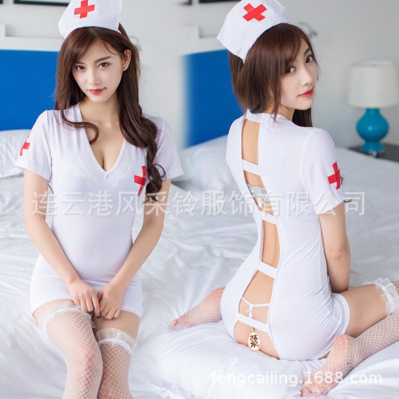 Sex Underwear Nurse Uniform Cute Milk Hollow Perspective Uniform Temptation Set 0