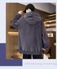Men's 2025 Style Double-Sided Fleece Hoodie, Thickened Inner Layer, Solid Color, Trendy Winter Outerwear for Teens with Hood