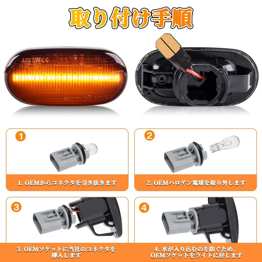 GemPro Civic 4D Side Hybrid Flashing Turn Honda Exterior Custom Smoke Lens Markers, Inspection-compliant, Signals, Parts,