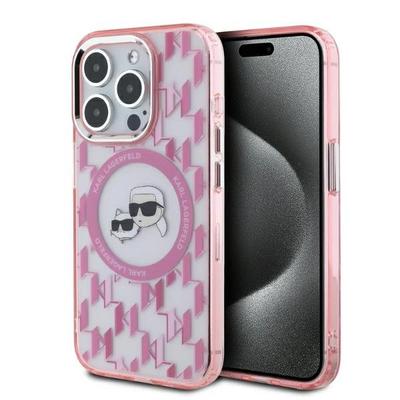 Karl Lagerfeld Klhmp15Xhmckmhp Iphone 15Pro Max 6.7 Różowy/Pink Iml Monogram Karl&Choupette Head Magsafe