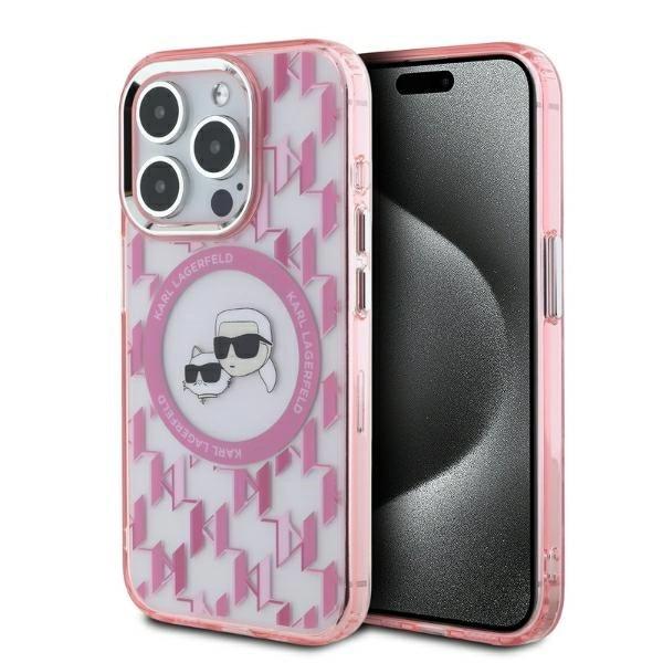 Karl Lagerfeld Klhmp15Lhmckmhp Iphone 15Pro 6.1 Różowy/Pink Iml Monogram Karl&Choupette Head Magsafe