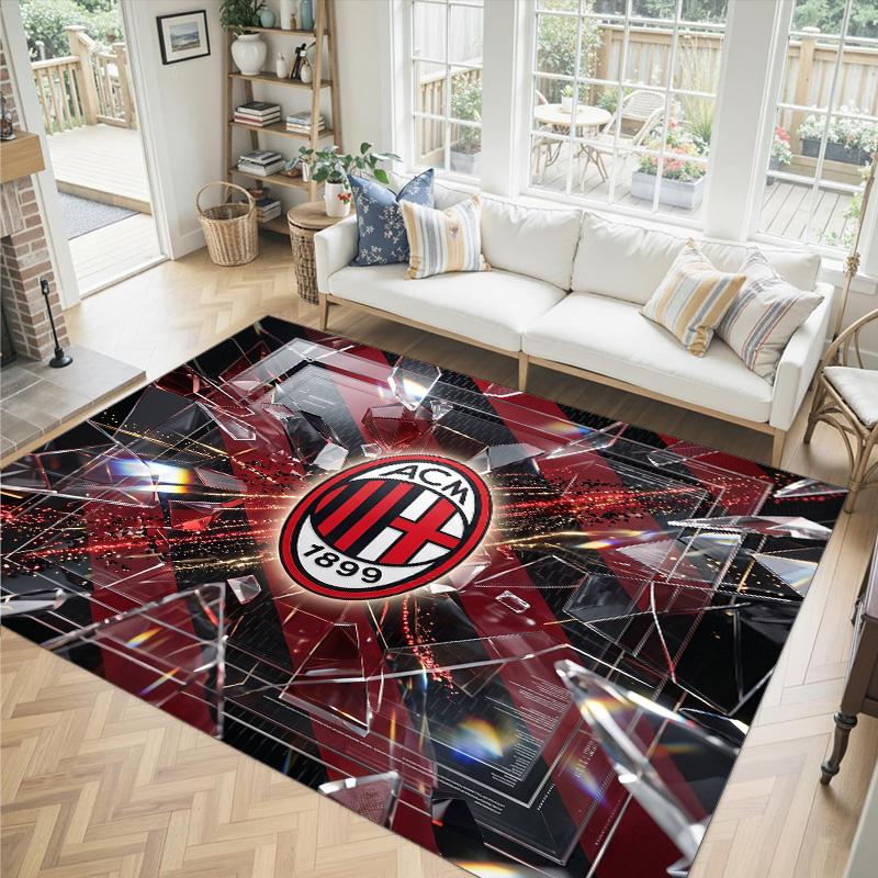AC Milan Design Crystal Velvet Carpet Cozy Non?Slip Printed Rug For Bedroom Living Room Entrance