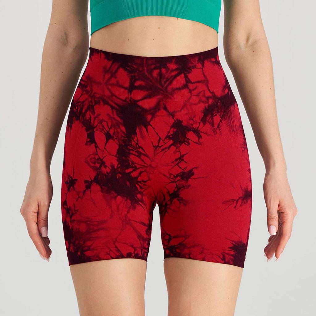 High Waist Tie-Dye Yoga Shorts for Women - Tummy Control & Butt Lift, Sports Fitness Style