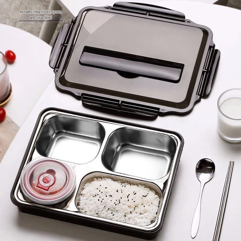 304 Stainless Steel 4-Compartment Lunchbox Set