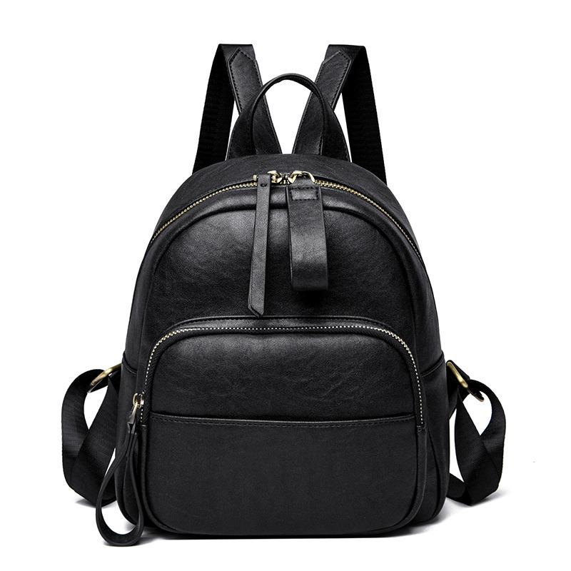 Damentasche neuer einfacher Mode weicher Lederrucksack Damenmode kleiner Rucksack Retro