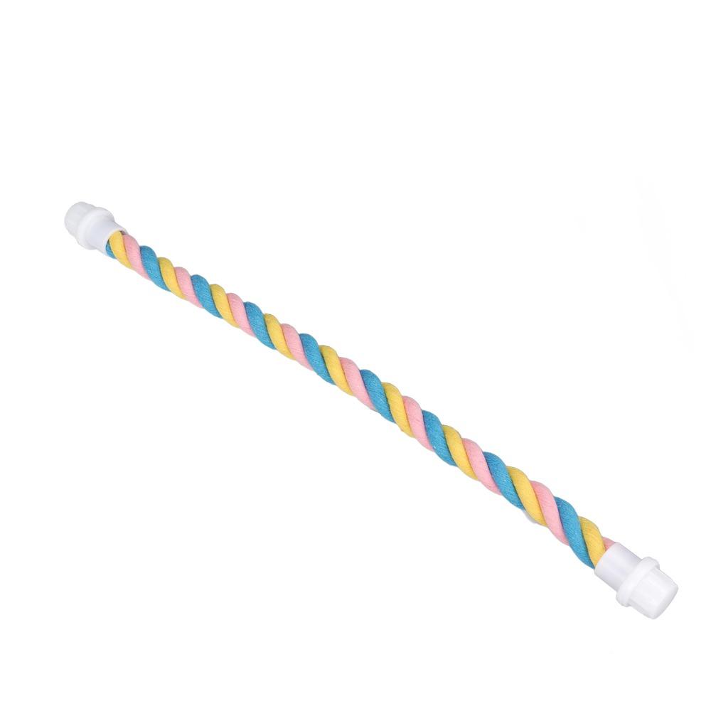 Comfortable Grip Bird Rope Perch Colorful Design Bendy Cotton Perch  For Parrots