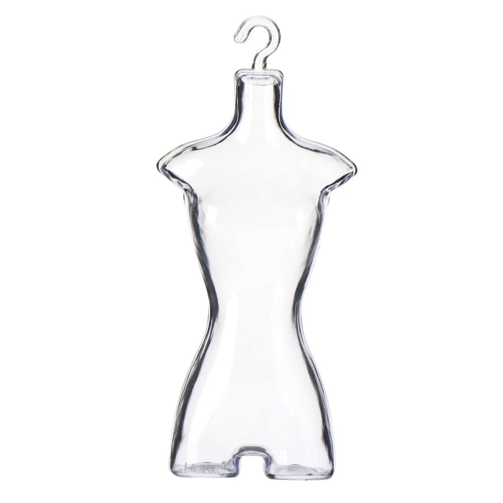 Manichino Trasparente Modello Vuoto Appendiabiti Supporto Rastrelliera Portatile per Bambole Ragazze Espositore per Bambole Fantasy Vestito Abiti Vestito