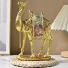 Luxury Camels Statue Animal Figurine Housewarmings Gift Resins Sculpture Middle Eastern Ornament for Indoor Desk Decors