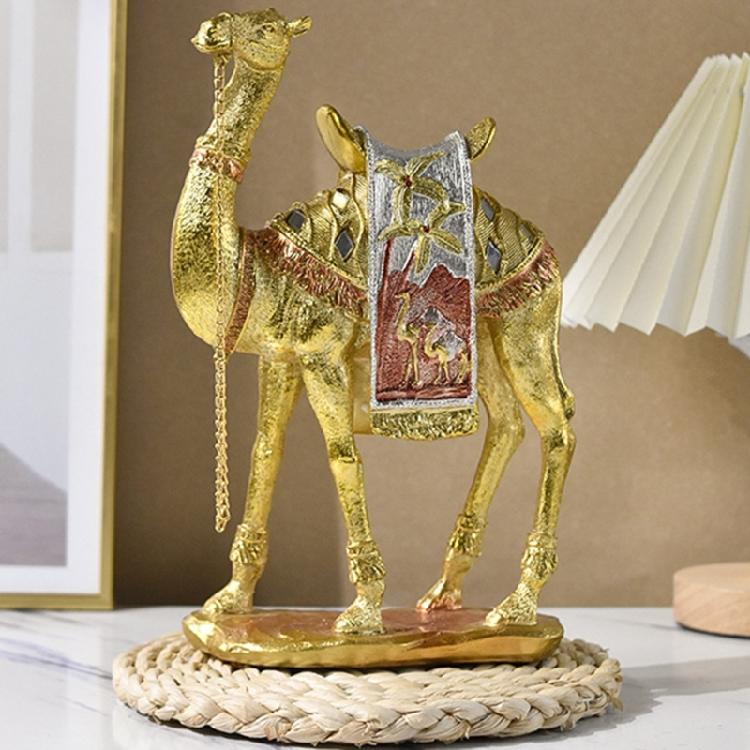Luxury Camels Statue Animal Figurine Housewarmings Gift Resins Sculpture Middle Eastern Ornament for Indoor Desk Decors