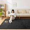Softime Carpet Thick 15mm Memory Foam 200x250cm 3 Tatami Odor Comfortable for All Compatible with Underfloor Heating and Hot Living Room Solid Black