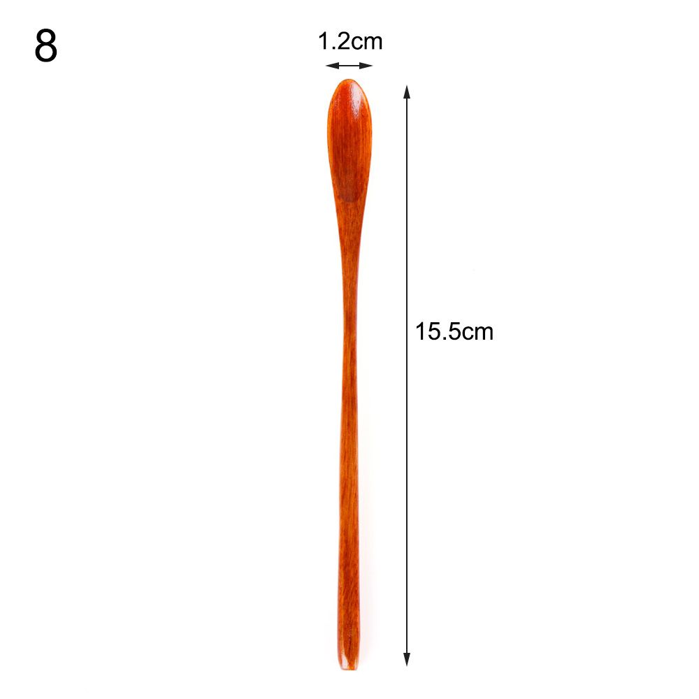 New Coffee Long Handle Wooden Spoon Household Items Tableware Stirring Honey Tea Scoops Nanmu Paint Color
