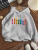 Children's Hooded Sweatshirt, Spring and Autumn Style, Boys' and Girls'cartoon Crayon Print Hoodie Casual Long-sleeved Pullover.