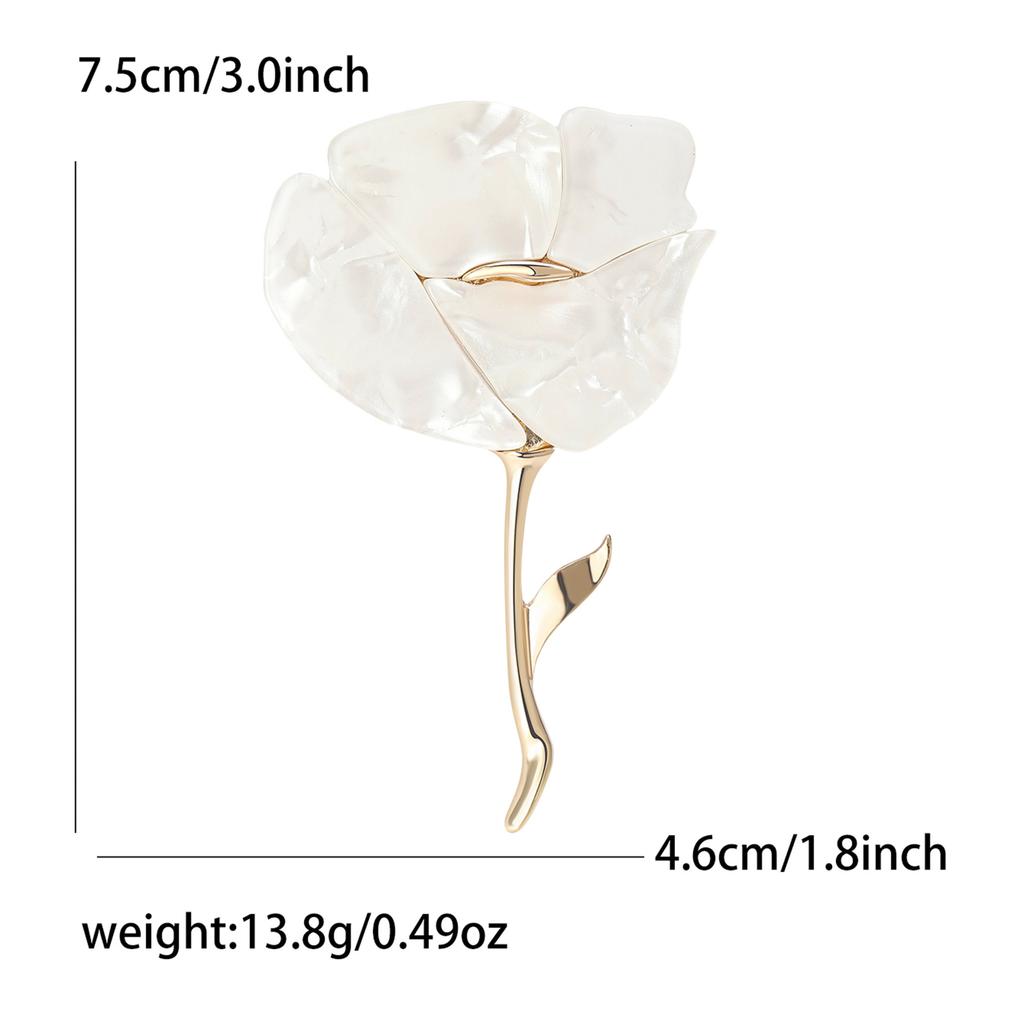 New Classic Acrylic Rose Brooches for Women Unisex Plant Flower Pins Casual Party Jewelry Accessories Gifts Friends Decoration