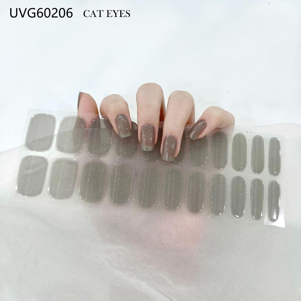 Transparent Nude UV Gel Nail Art Stickers: Semi-Cured, Semi-Baked Manicure Sheets