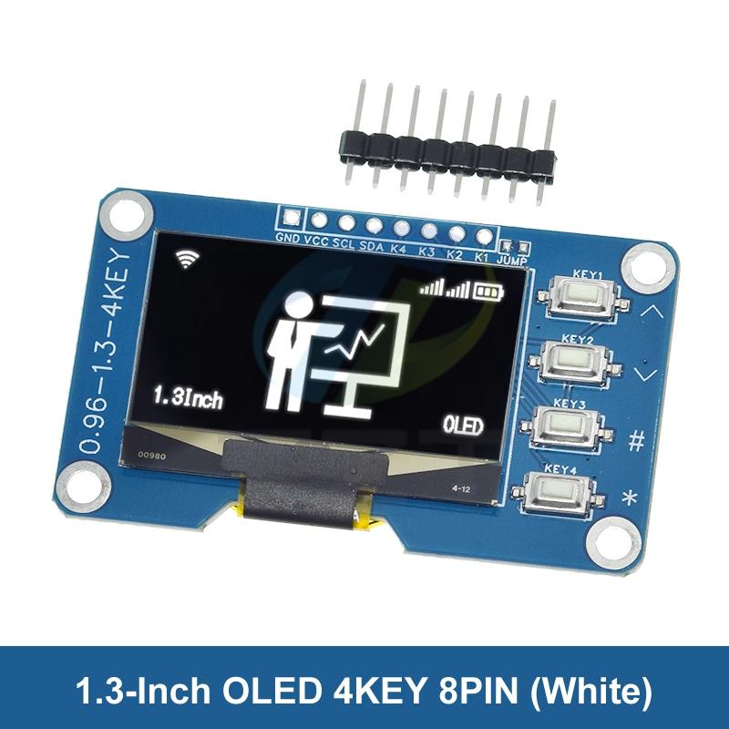 TZT 0.96/1.3 inch I2C OLED Display Driver SH1116/SH1315 with 1x4/4x4 keyboard Display Module screen module