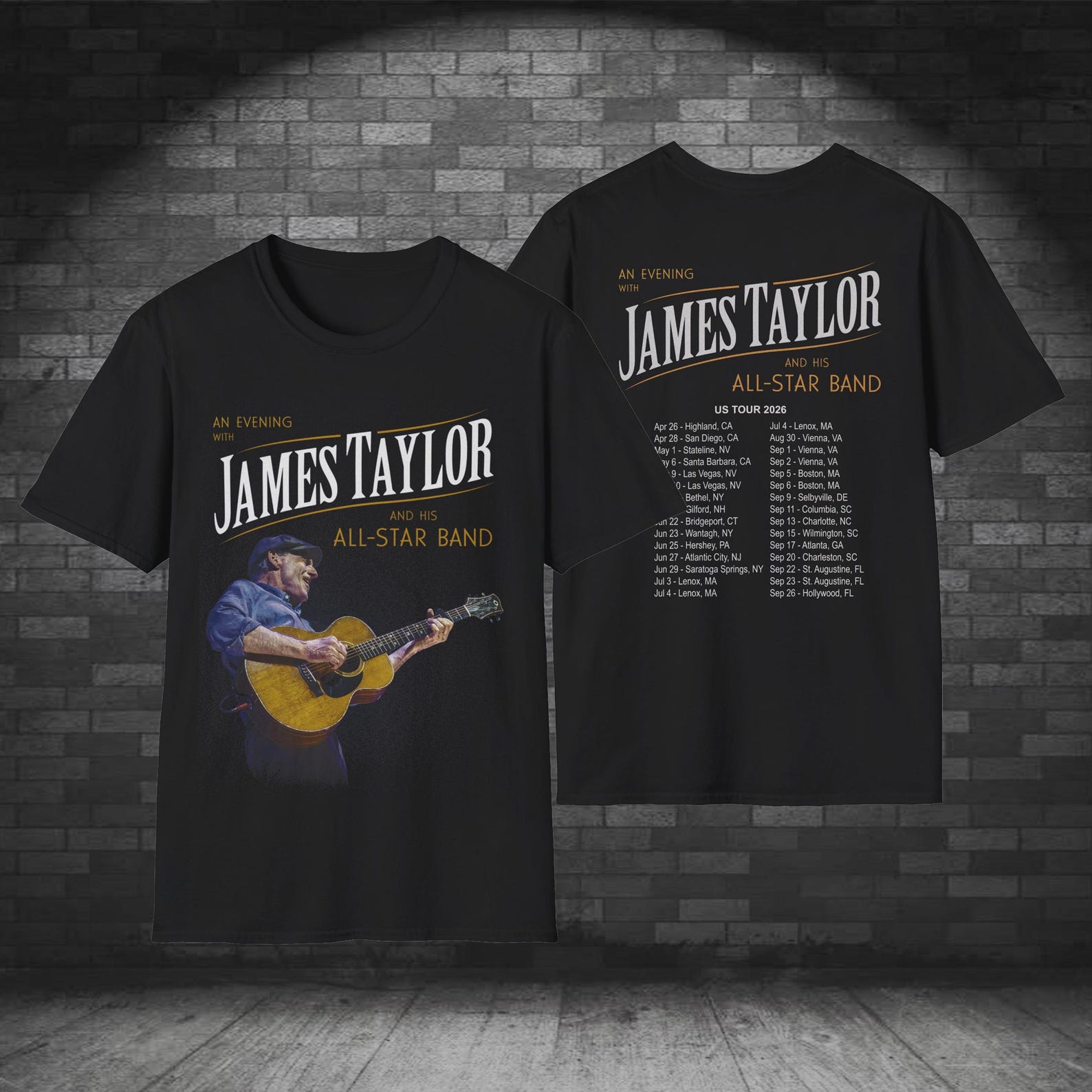 Unisex T shirt | SweaT shirt | James Taylor Inspired | An Evening With James Taylor Us Summer Tour – Classic Folk Music Tribute Tee 4XL