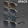 4PACK Men's and Women's Metal Half Frame Fashion Glasses Couple Party Casual Glasses Lover Gift Christmas Gift
