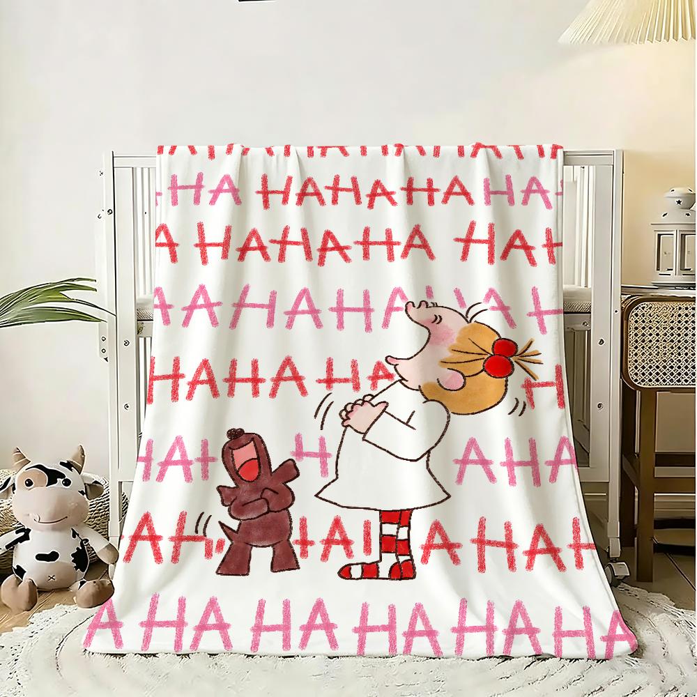 cute cartoon funny girl art c-cocos chan Throw 240g Flannel Blanket Lightweight Soft Skin-friendly Summer Thin Throw Blanket
