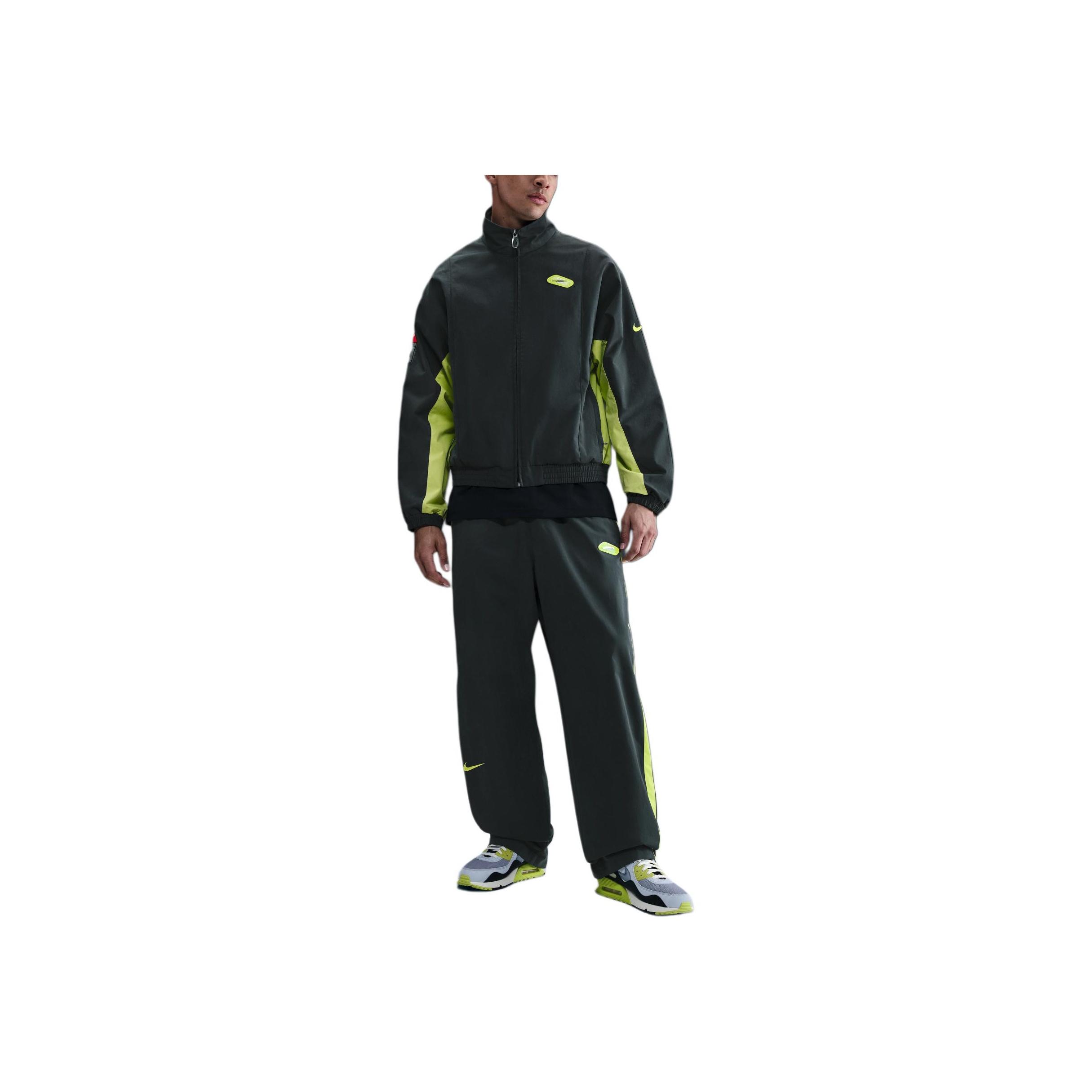Nike Men's Black X Patta Collaboration Sports Stand Collar Zipper Street Fashion Jacket Jacket Hj0713-010 Cm