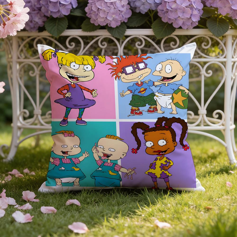 Anime cartoon R-Rugrats Cushion Cover Home & Car Dual-Scene Pillow Cover: Reversible for Premium Comfort
