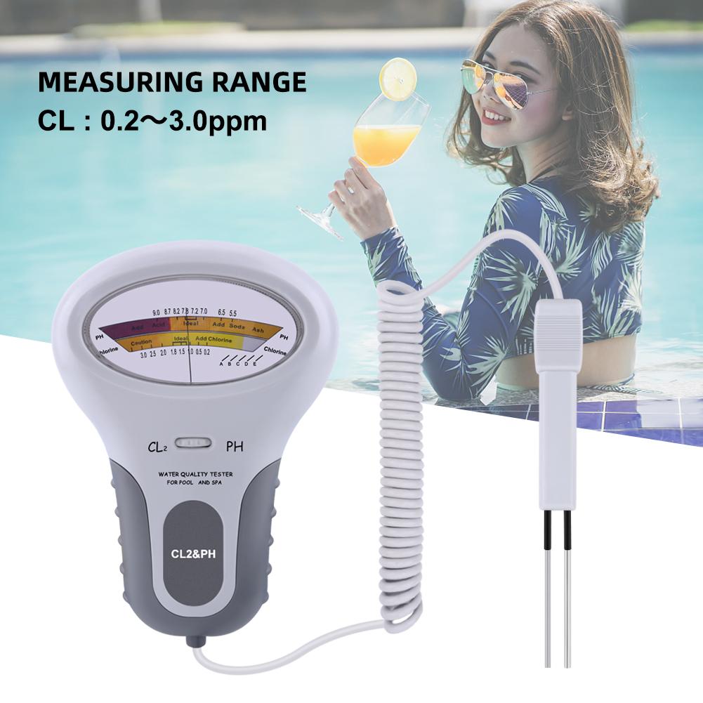 Digital PH CL2 Water Quality Tester Monitor For Pool Spa Swimming Pool Chlorine And PH Level Meter For Aquarium Hot Spring