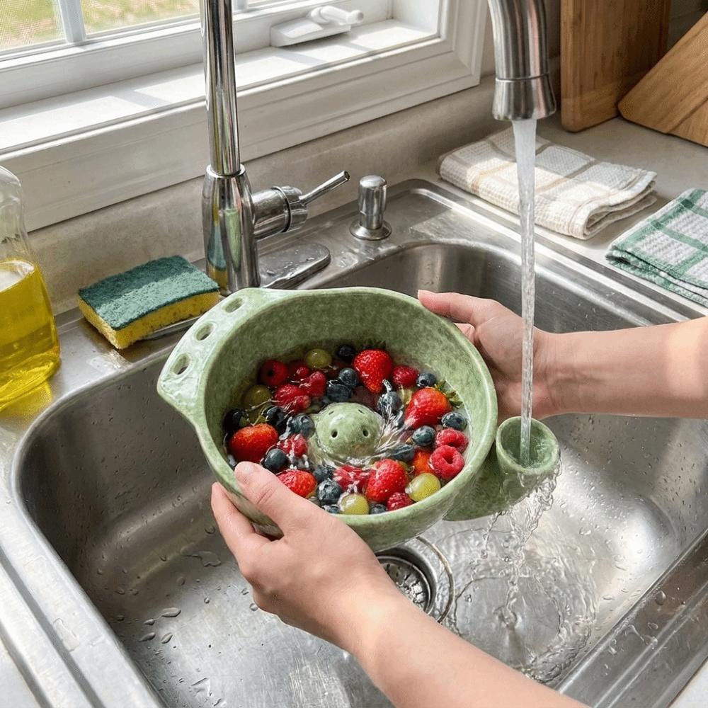 Selbst drehende Automatische Obstwaschschale Abflussloch Selbstrotierender Obstreiniger Küche