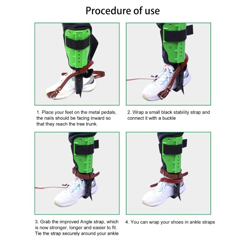 Light Weight Tree Climbing Gear High Strength Steel Climbing Spikes Safety Wear for Various Trunk Size