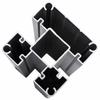 Fence Panel Set 10 Pcs WPC and Aluminum Gray