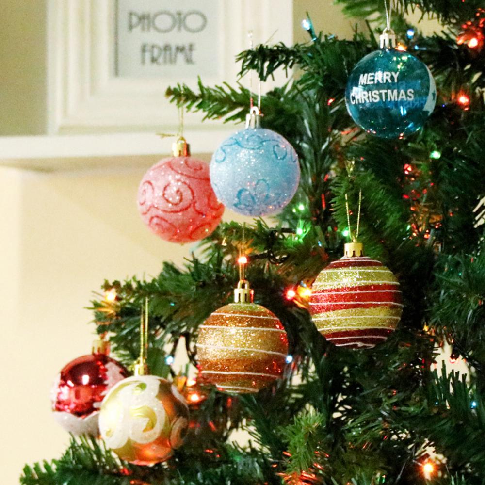 Christmas Hanging Ball Painted Ball 6cm 24PCS for Xmas Ornaments Christmas Tree Decoration Deco