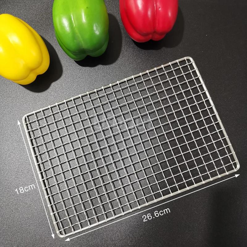 304 Edelstahl Rechteck Quadrat BBQ Netz Maschengrill Antihaft Backmatte Outdoor Grillteil Roste Heißluftfritteuse Gitter Kochen
