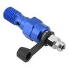 Šroub pro odvzdušňování hlavního brzdového válce motocyklu M10x1,25 mm, nipl, banjo šroub, prachovka, modrá