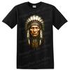 Native American Chief Porträtt T-shirt Krigare Fjäderhuvudbonad Tribal T-shirt